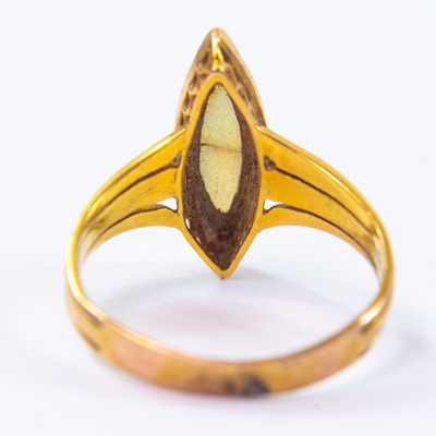 Lot 151 - A Victorian 14ct gold opal set ring.