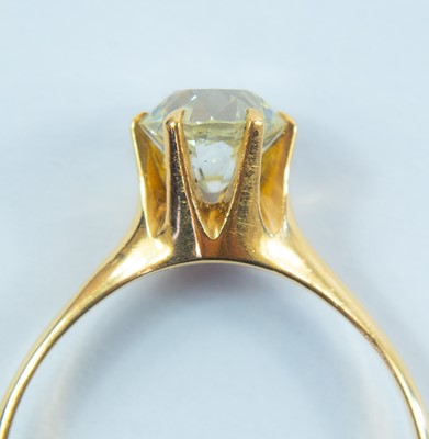 Lot 119 - A 14ct gold diamond solitaire ring.