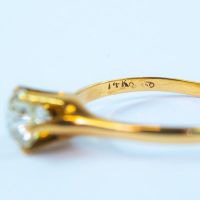 Lot 119 - A 14ct gold diamond solitaire ring.