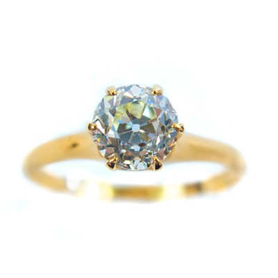 Lot 119 - A 14ct gold diamond solitaire ring.