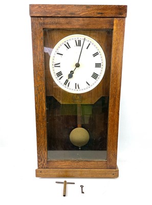 Lot 1711 - A Gledhill-Brook oak case glazed time recorder...