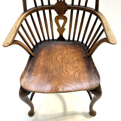 Lot 7 - An ash and elm Windsor armchair, 19th century.