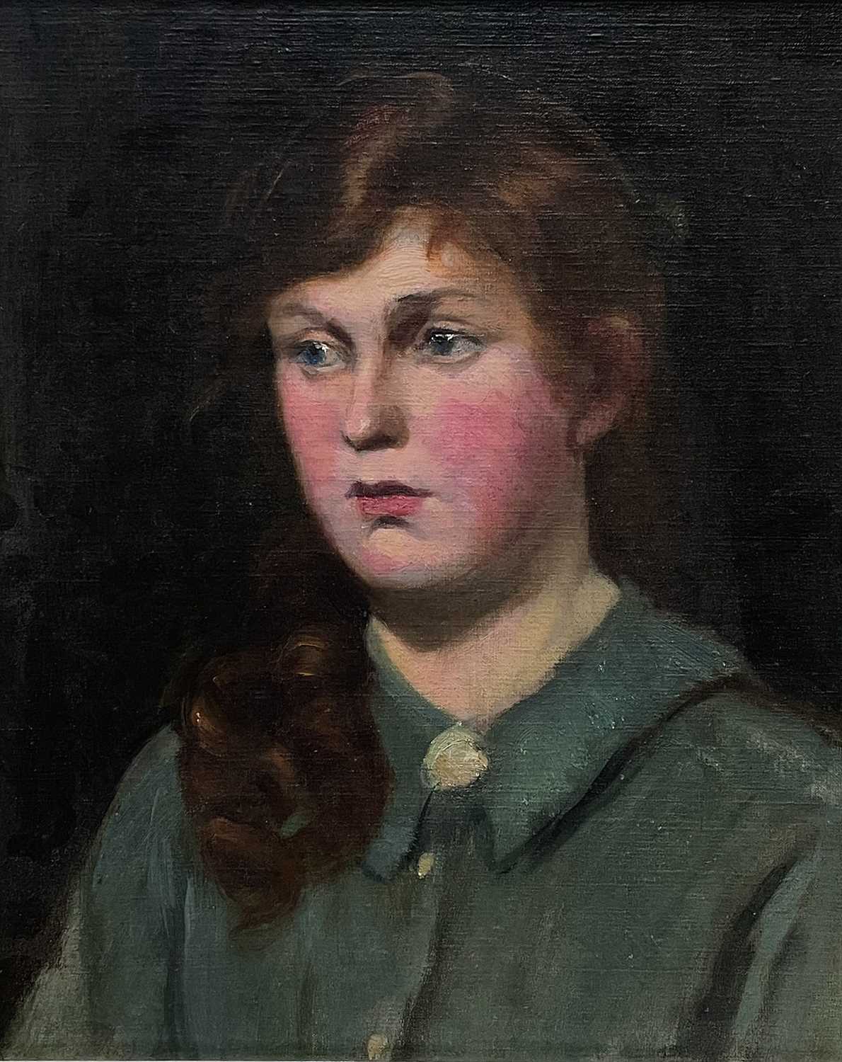 Lot 581 - English School Portrait Oil on canvas laid