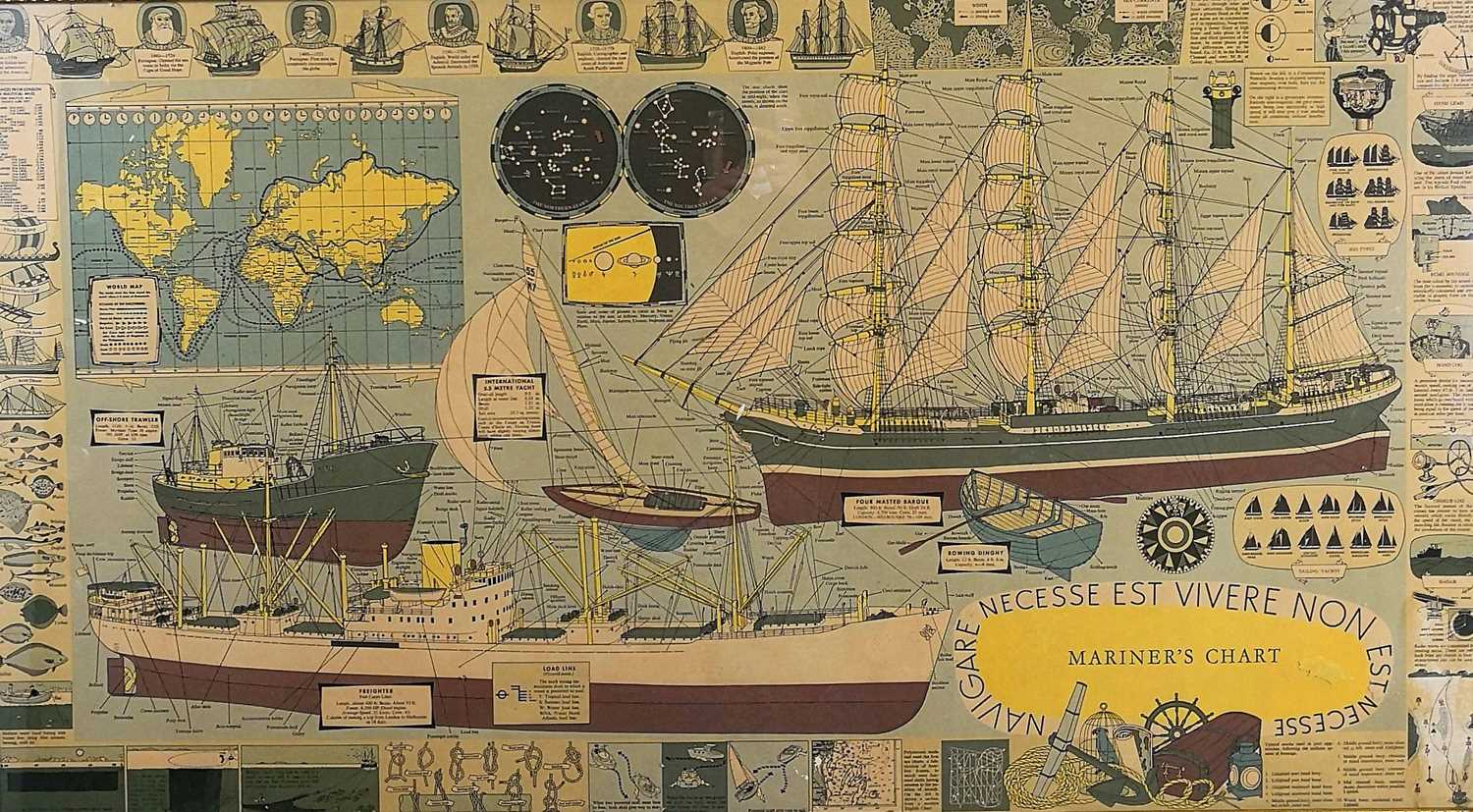 Lot 235 A colour printed Mariner's Chart, 59X108cm.