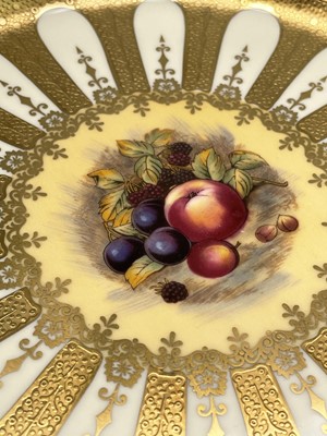 Lot 834 - An Aynsley fruit decorated porcelain plate,...