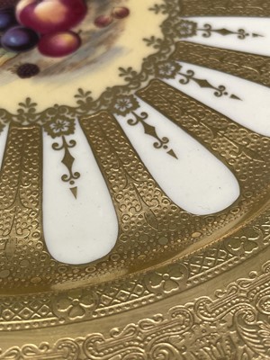 Lot 834 - An Aynsley fruit decorated porcelain plate,...