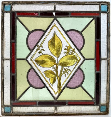 Lot 76 - Four Victorian stain glass and lead lined panels.