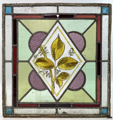 Lot 76 - Four Victorian stain glass and lead lined panels.