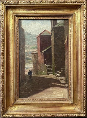 Lot 288 - St Ives School A Glimpse of the Harbour Oil on...