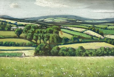 Lot 415 - Robert Morson HUGHES (1873-1953) Fields above...