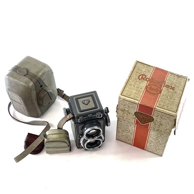 Lot 142 - A Rolleiflex Baby 4x4 Grey Camera, with...