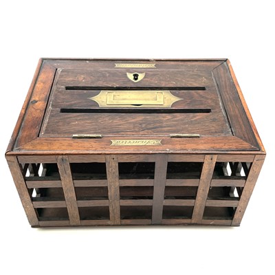 Lot 21 - A Regency rosewood correspondence letter box,...