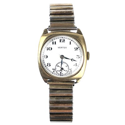 Lot 333 - A Vertex 1940's 9ct gold manual wind gentleman's wristwatch.