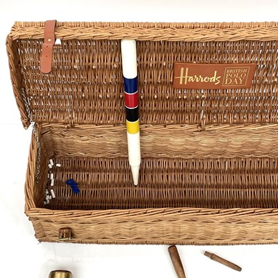 Lot 249 - A Harrods Polo Day part croquet set.