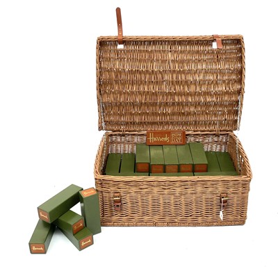 Lot 248 - A Harrods Polo Day large Jenga set in wicker basket.