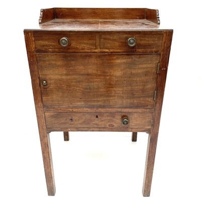 Lot 1887 - A Georgian mahogany night table, converted...