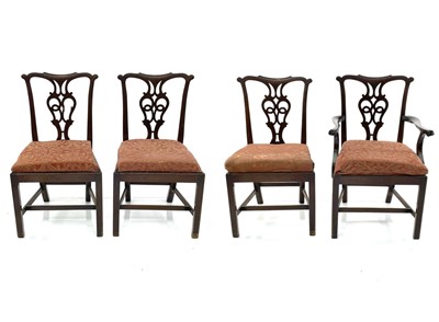 Lot 1914 - Set of four Edwardian mahogany dining chairs,...