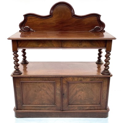 Lot 1821 - A Victorian mahogany two tier buffet, with...