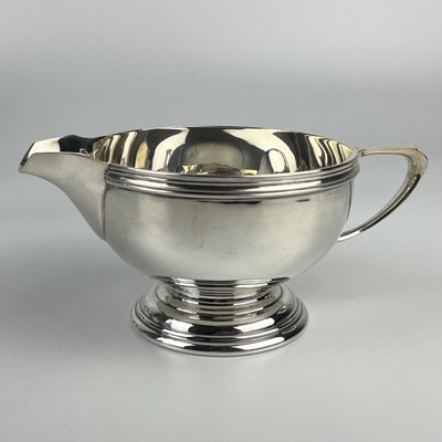 Lot 25 - A silver three piece tea set by Mappin & Webb