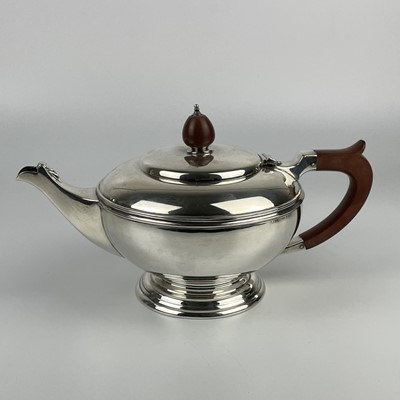 Lot 25 - A silver three piece tea set by Mappin & Webb