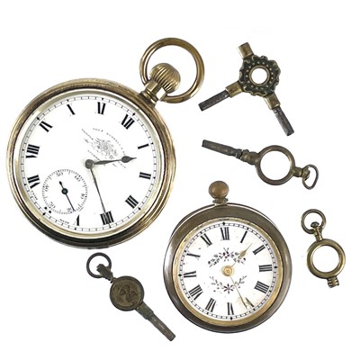 Lot 363 - A gold plated crown wind pocket watch