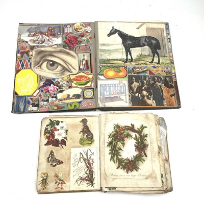 Lot 45 - A Victorian vellum-bound scrapbook which...