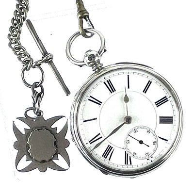 Lot 369 - A Victorian silver cased verge fusee key wind pocket watch