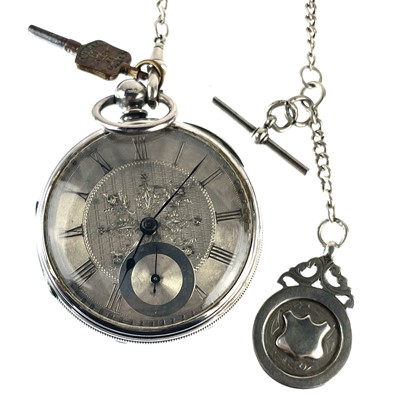 Lot 376 - A Victorian silver cased fusee key wind pocket watch