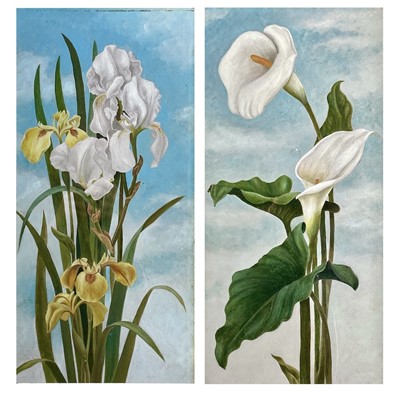 Lot 1414 - English School, circa 1920, Iris; Lillies, a...