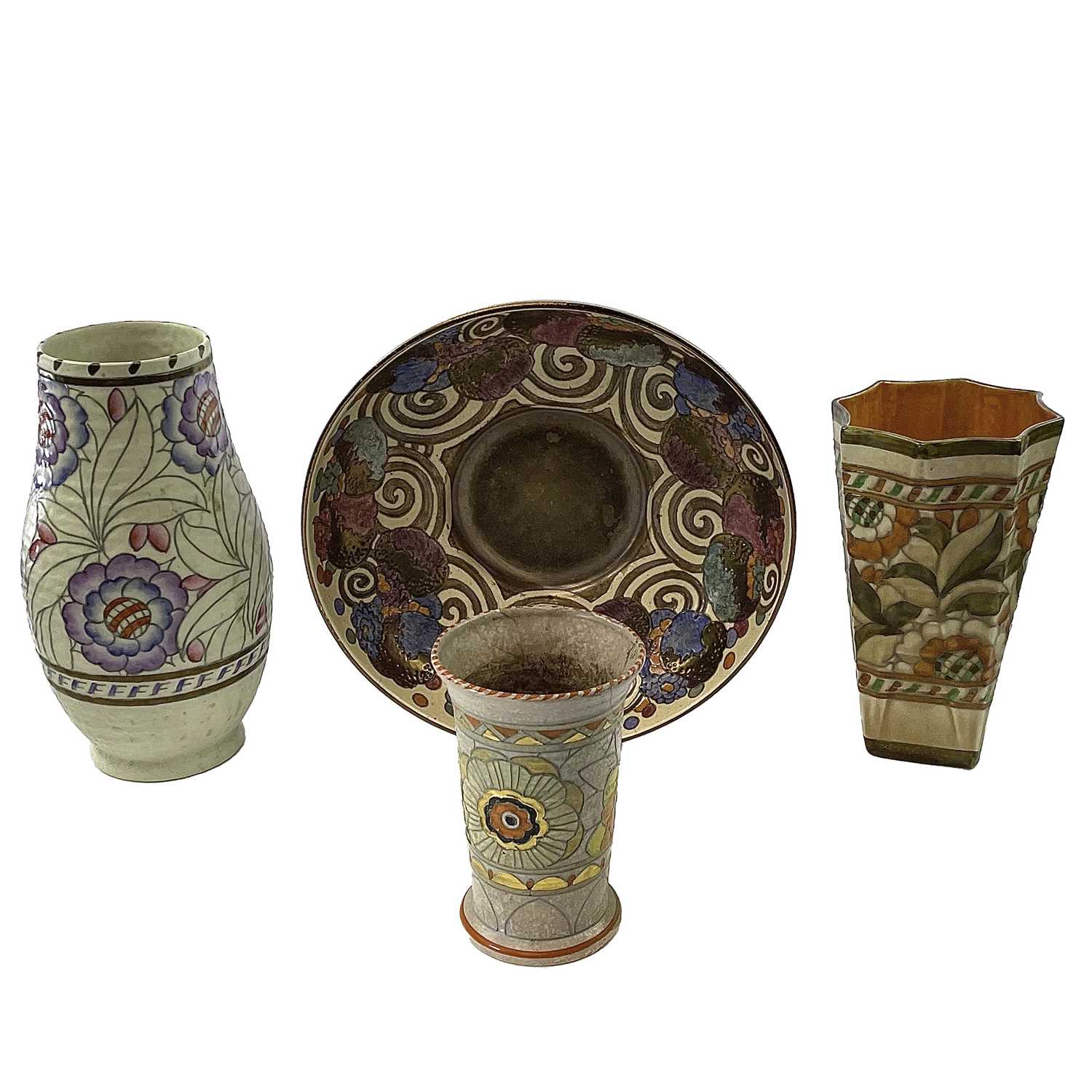 Lot 849 - Three Charlotte Rhead vases, with tube-lined...