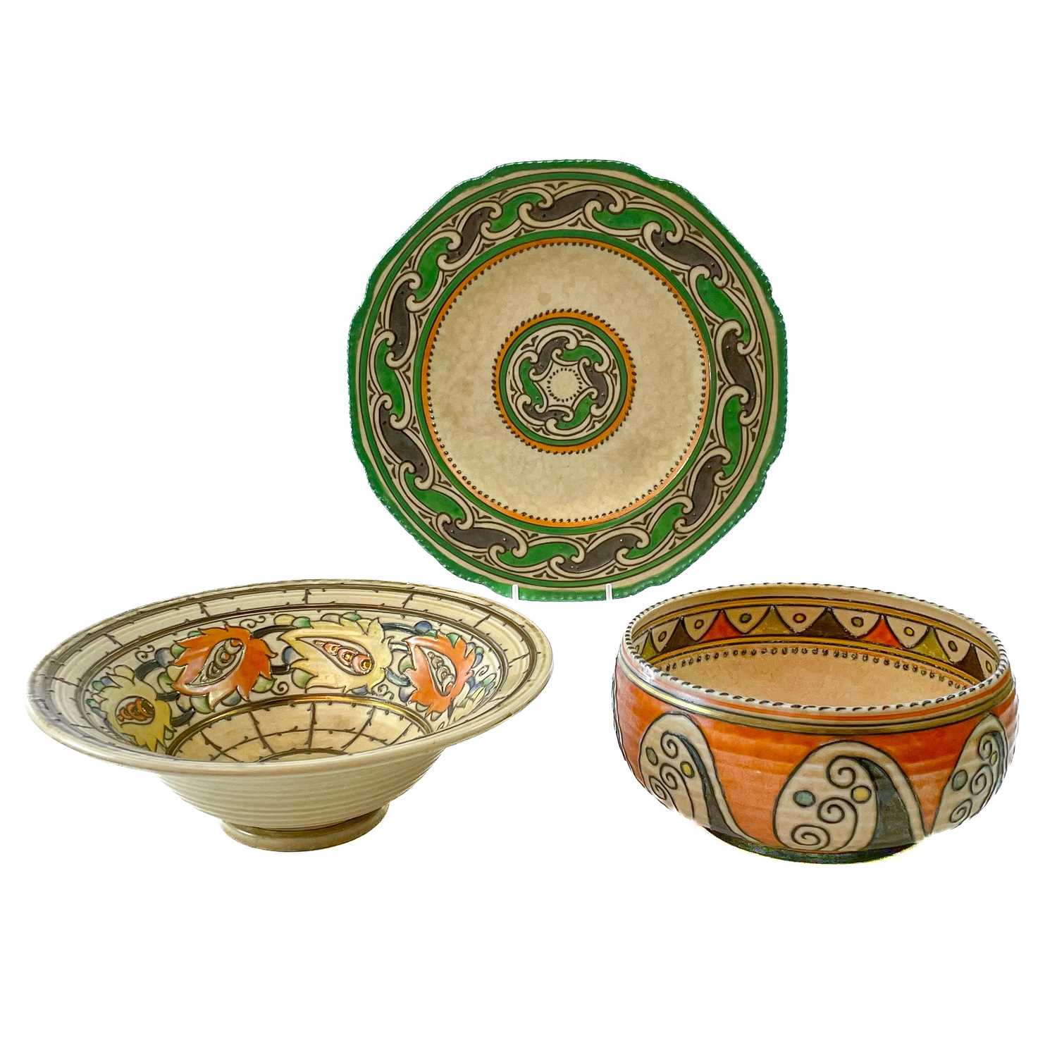 Lot 851 - Charlotte Rhead, a Crown Ducal bowl, with gilt...