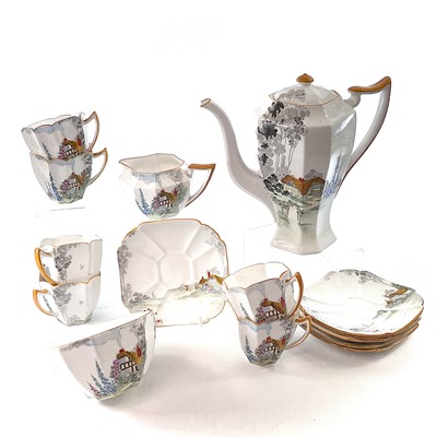 Lot 852 - A Shelley Queen Anne shape coffee service,...