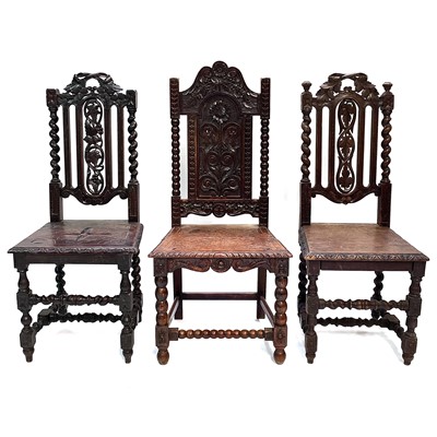 Lot 20 - A carved oak side chair, late 18th/early 19th century.