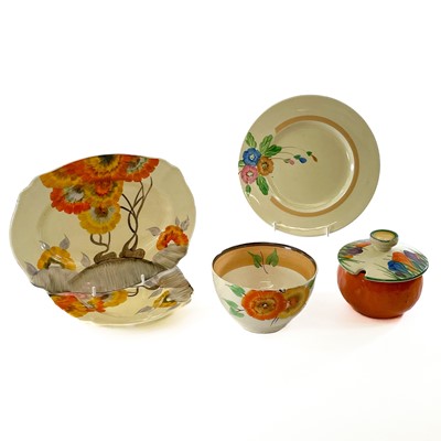 Lot 843 - Clarice Cliff, a pair of Rhodanthe pattern...