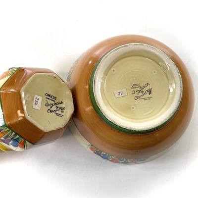 Lot 845 - Clarice Cliff, crocus pattern, a fruit bowl,...