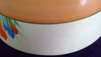 Lot 845 - Clarice Cliff, crocus pattern, a fruit bowl,...