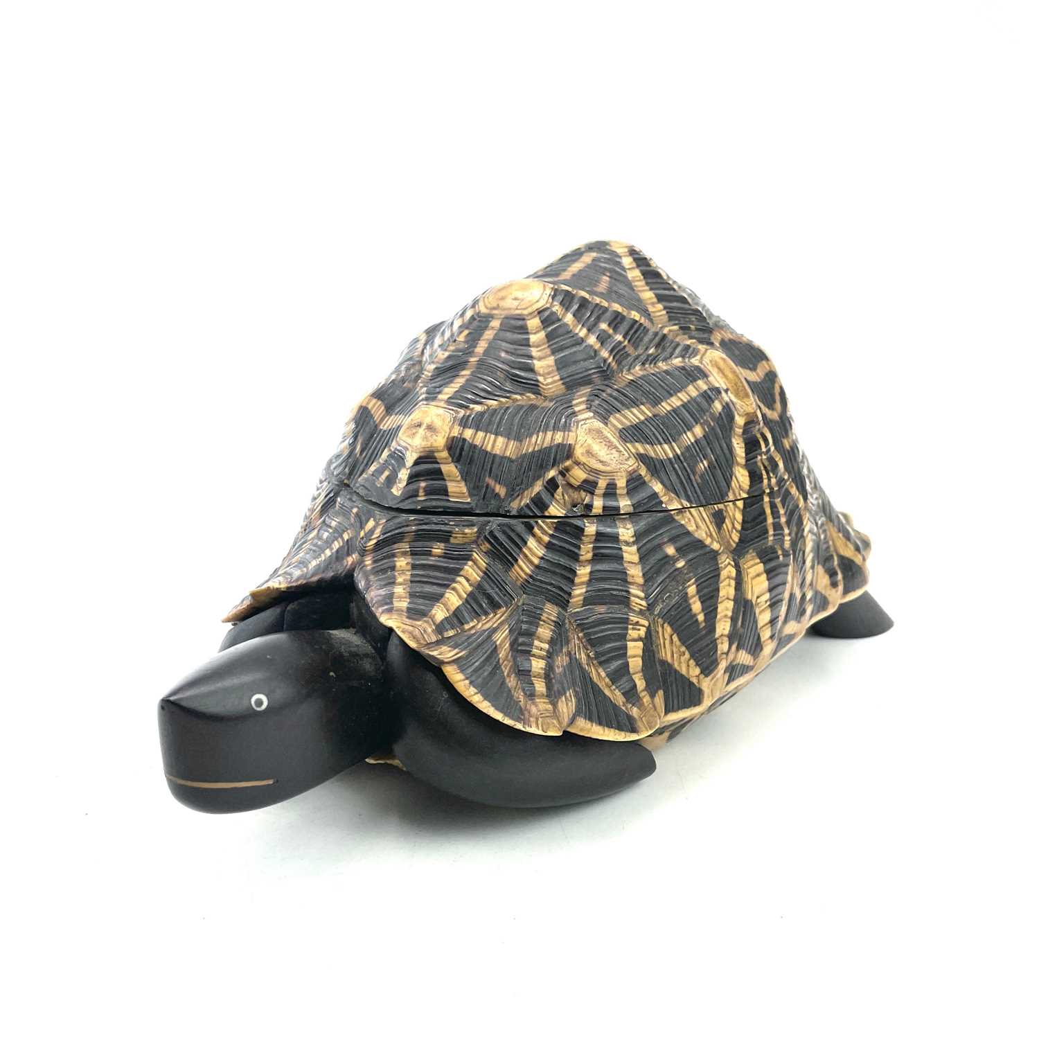 Lot 11 - An Anglo-Indian turtle form trinket box,