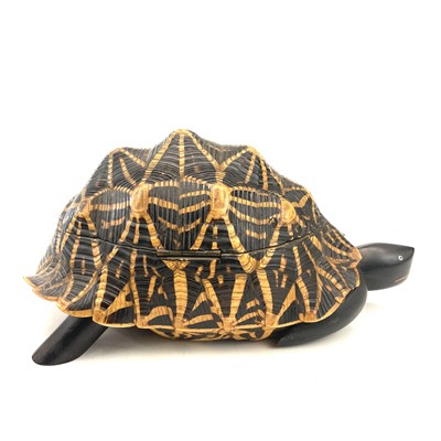 Lot 11 - An Anglo-Indian turtle form trinket box, early...