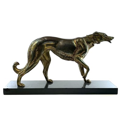 Lot 12 - After Rochard a cast metal Borzoi.  A French...