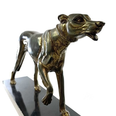Lot 12 - After Rochard a cast metal Borzoi. A French...