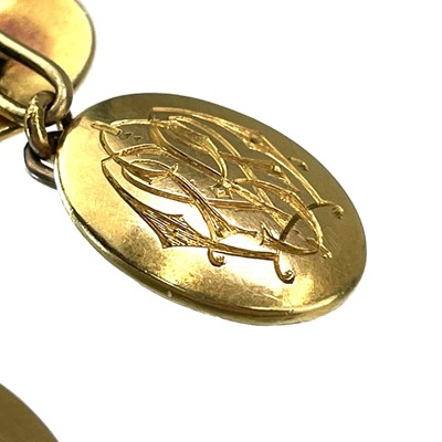 Lot 195 - A pair of 18ct gold cufflinks.