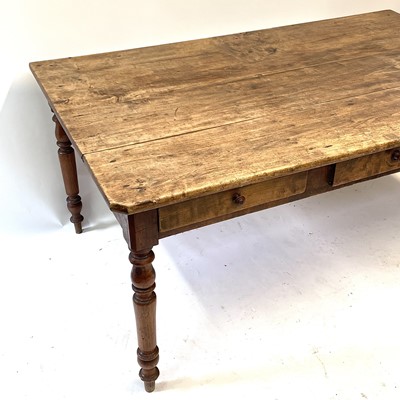 Lot 78 - A fruitwood kitchen table, 19th century.