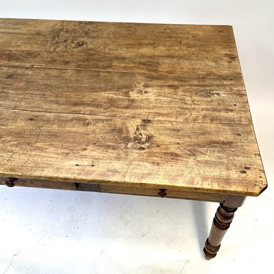 Lot 78 - A fruitwood kitchen table, 19th century.