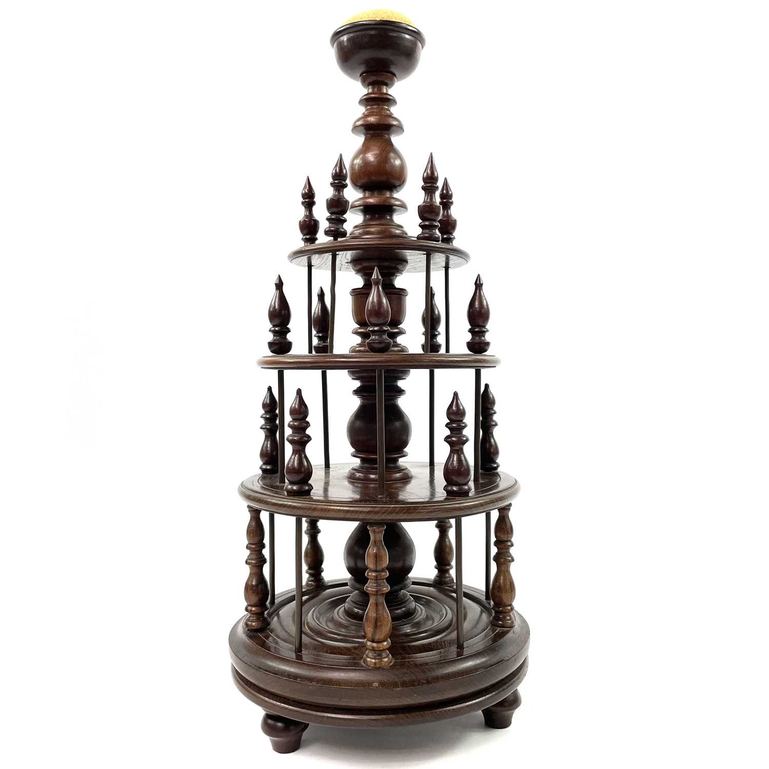 Lot 32 - A rosewood bobbin stand, 19th century.