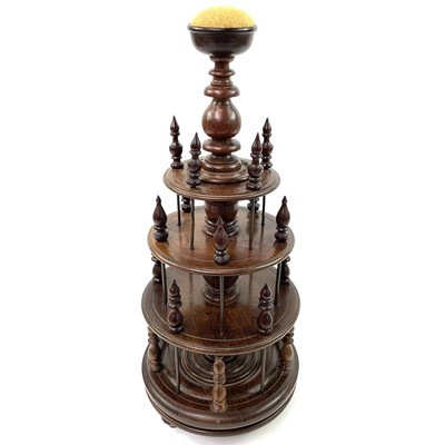 Lot 32 - A rosewood bobbin stand, 19th century.