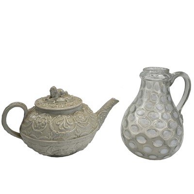 Lot 818 - Wedgwood, a saltglaze teapot and cover, with...