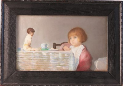 Lot 216 - Jill GARNIER (1890-1966) The Doll Pastel on...