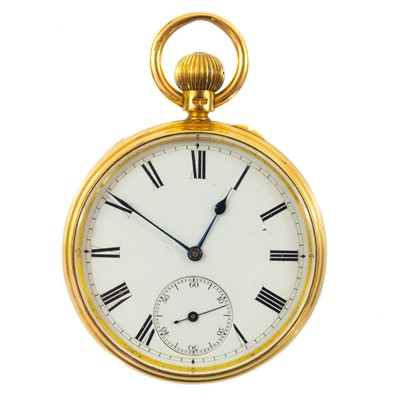 Lot 355 - An 18ct gold pocket watch.