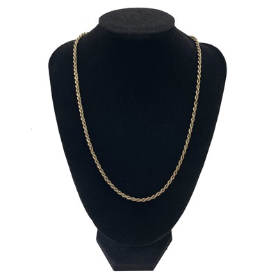 Lot 18 - A 9ct gold rope link necklace