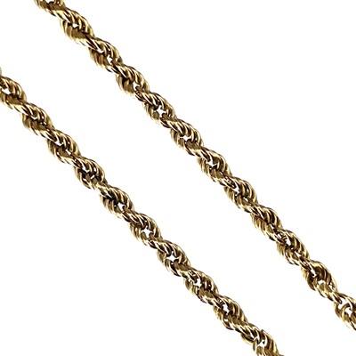 Lot 18 - A 9ct gold rope link necklace